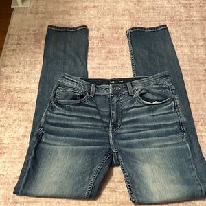 BKE Men's Slim Straight Washed Blue Jeans